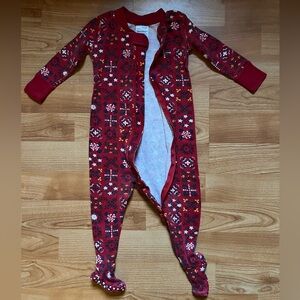 Hanna Andersson Red and White Patterned Footie